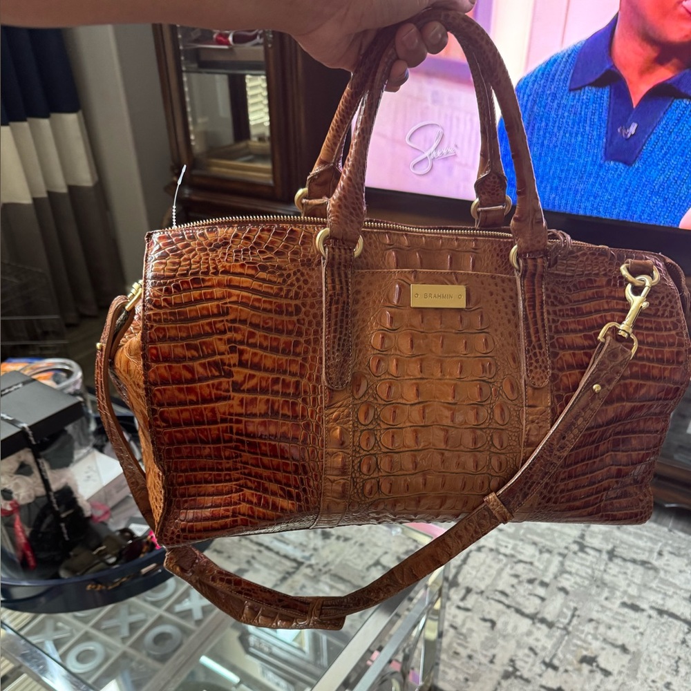 BRAHMIN Anywhere Weekender ~ Pecan Melbourne ~ Vintage Style